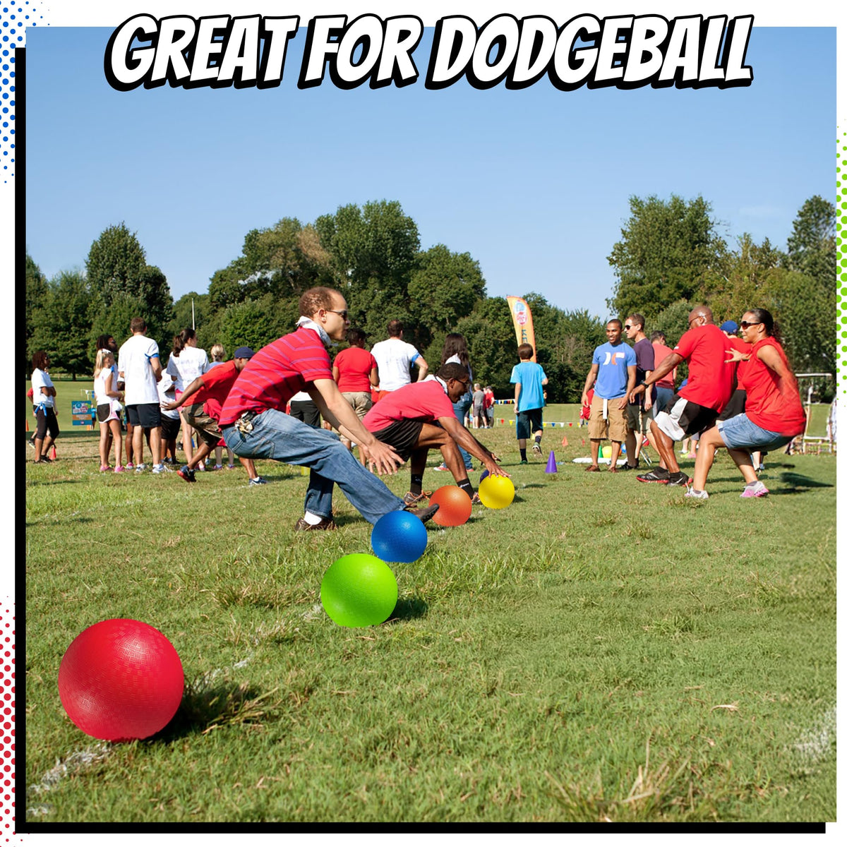 8.5-Inch Kickball Playground Balls for Kids & Adults (6-Pack) | Rubber Kickballs for Kickball, Dodgeball, Four Square, Handball, PE Class, School, Gym, Recess, Backyard & Outdoor Games