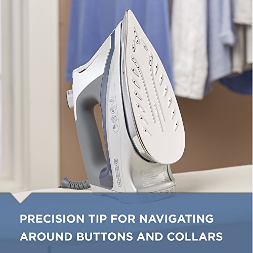 BLACK+DECKER Allure Professional Steam Iron for Clothes | Powerful steam iron with stainless soleplate, precision tip, vertical steam and automatic shutoff.