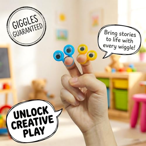 3 OTTERS Finger Puppets for Party Favors, Googly Eye on Rings for Kids | Rave Trinkets Party Favors, Goodie Bag Fillers, Pinata, Carnival, Classroom Prizes Treasure Box