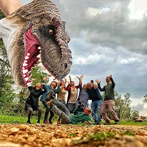 Tyrannosaurus Rex Dinosaur Hand Puppet Toy, Dino Figure Puppets | Battle T-Rex Head Party Role Play Games for Kids, Realistic Dinosaur Soft Rubber Bathing Toys for Boys Girls Gift 3-12