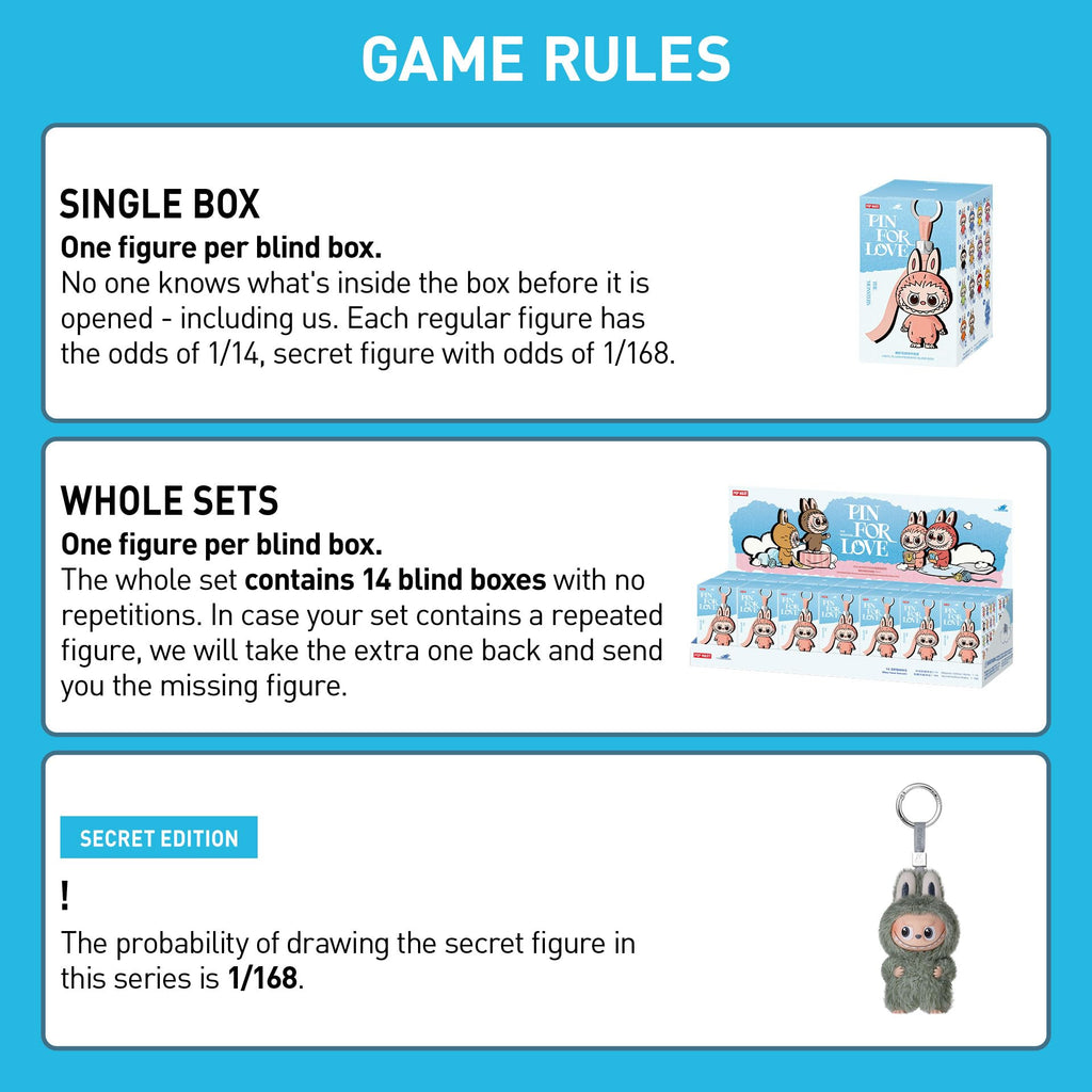 POP MART THE Monster LABUBU Pin for Love (N-Z) Blind Box, Single Box | Mytery Box Keychain – Vinyl Plush Pendant, Bag Charms, Collectible Holiday & Birthday Gift for Kids & Adults, Single Box