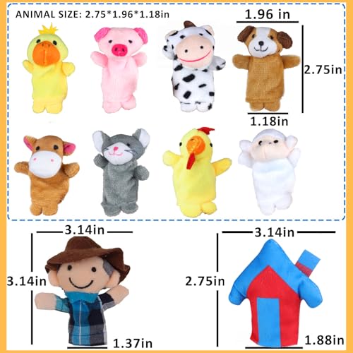 RIY 10Pcs Story Time Finger Puppets - Old Macdonald Had A Farm Educational Puppets Easter Basket Stuffers