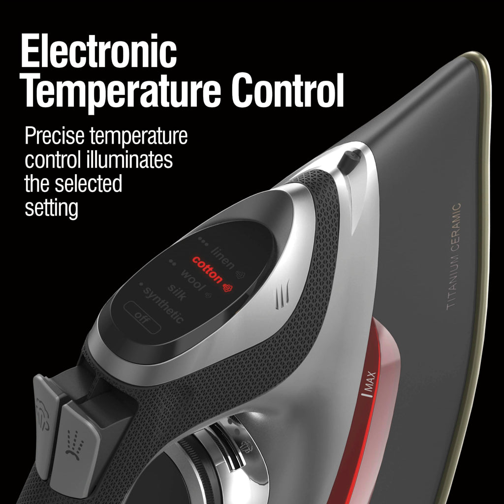 CHI Steam Iron for Clothes with Vertical Steam Burst, 8" Retractable Cord