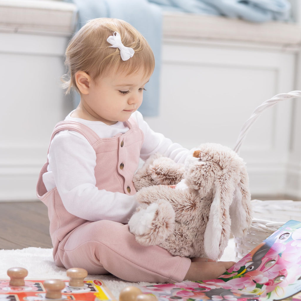 Melissa & Doug Burrow Bunny Stuffed Animal Plushie with Big Feet, Floppy Ears & Fluffy Tail, Adorable Pretend Play Toddler Toys for Girls & Boys 3+