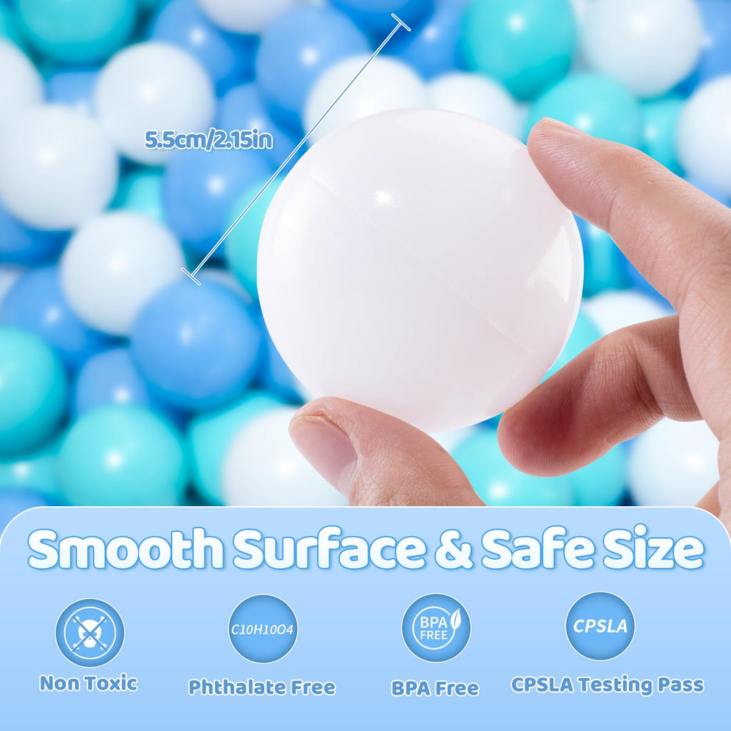 MoonxHome Ball Pit Balls for Toddlers, BPA Free Crush Proof Plastic Toy Balls for Ball Pit, Children's Pool Water Toys, Macaron Ocean Balls for Play Tent 2.15 Inch Pack of 100 200 500 800 1000