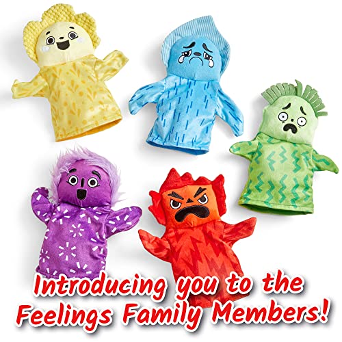 hand2mind Feelings Family Hand Puppets, Emotions Toys, Dramatic Play Therapy Toys for Counselors, Social Emotional Learning Activities, Calm Down Corner Supplies, Social Skills Activities for Kids