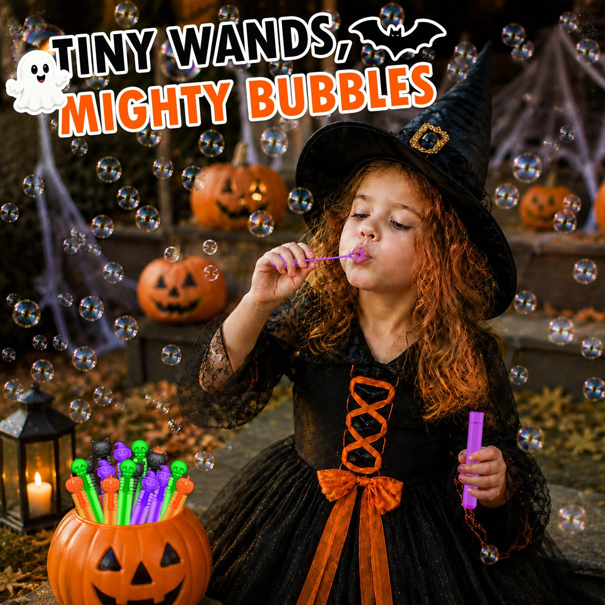 Halloween Party Favors Goodie Bag Stuffers,36-300 PCS Kids Mini Bubble Wand | Small Boo Trick or Treat Basket Bucket Fillers for Kids, Birthday Classroom Games Activities Supplies Prizes Toys Gifts
