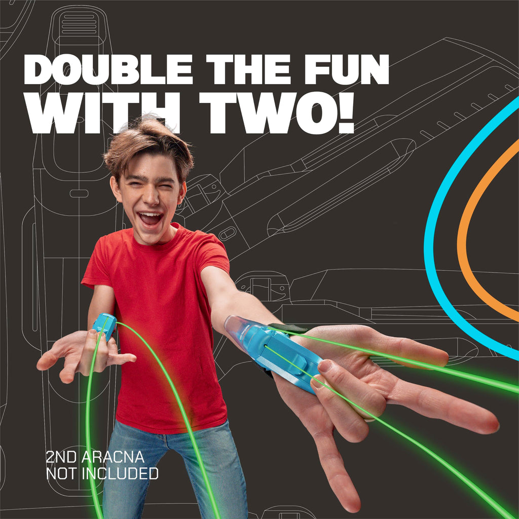 ZipString Aracna Glow-in-the-Dark Webshooter String Launcher Toy | With Travel Box & Fluorescent Strings, For Kids, Teens & Adults, Patented, Reloading, Durable, Superhero Web Shooting Action