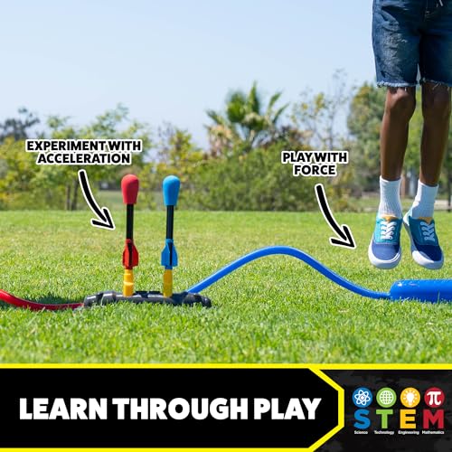 Stomp Rocket Original Dueling Rocket Launcher for Kids, 8 Rockets | Fun Outdoor Toys for Boys & Girls, Ages 5 & Up - Soft Foam Tipped Blaster Set with Mutiplayer Launch Stand Soars Up to 200ft