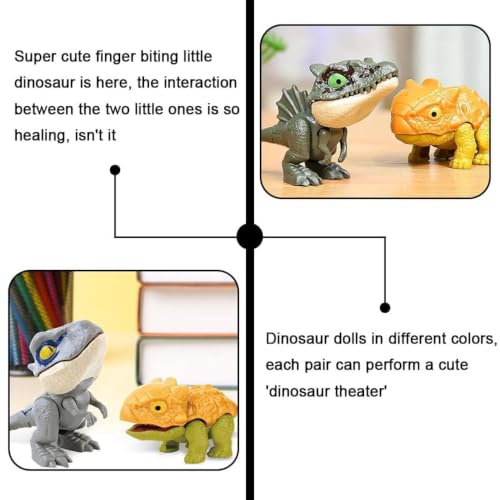 Winbar 6 PCS Biting Finger Dinosaurs Toy, Animal Hand Puppet Dino Toy Gifts | Mini Dinosaur Figures, Safe Material, Drop-resistant, Snap On" To Fingers, Bath Toys For Child, Fun Gift Toys For Toddler