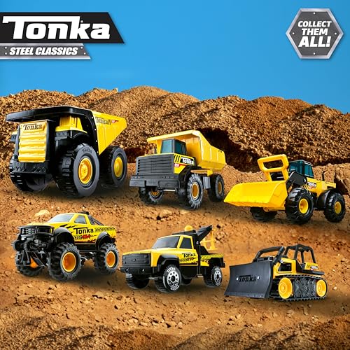 Tonka Steel Classics 4x4 Pickup Truck - Made with Steel & Sturdy Plastic, Yellow Toy Construction Truck, Boys and Girls, Kids, Toddlers, Ages 3+