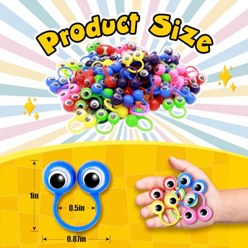 Liesedada 120 PCS Party favors in the nature of small toys Eye Finger Puppets Toys Set Mini Eye Finger Puppets and Classroom Rewards for Kids.