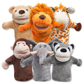 JOYIN 6Pcs Kids Hand Puppet Set with Working Mouth, Plush Toy Includes Elephant, Giraffe, Lion, Bear, Raccoon and Monkey for Show Theater, Stuffed Animals, Kids Toys for Girls & Boys