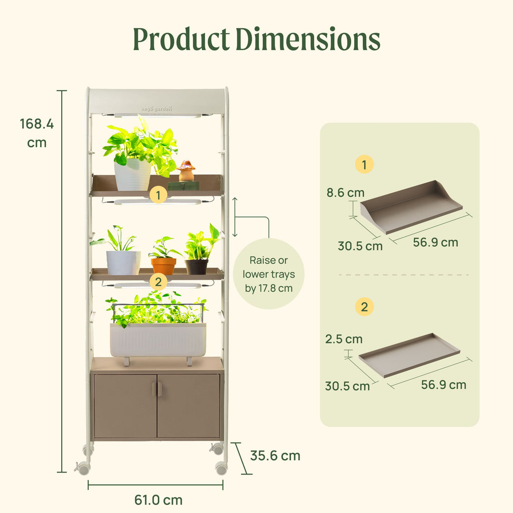 4 Tier Grow Light Garden with Storage